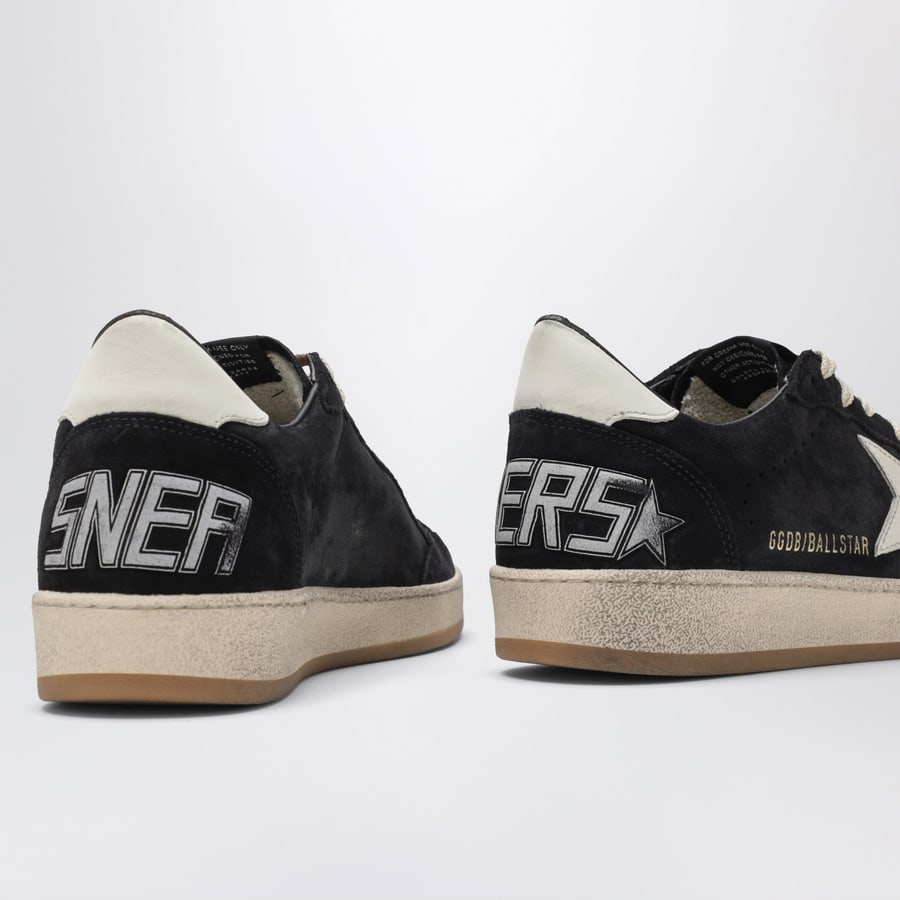 Golden Goose Sneakers Ball Star blu scura/bianca in suede e pelle, view 5