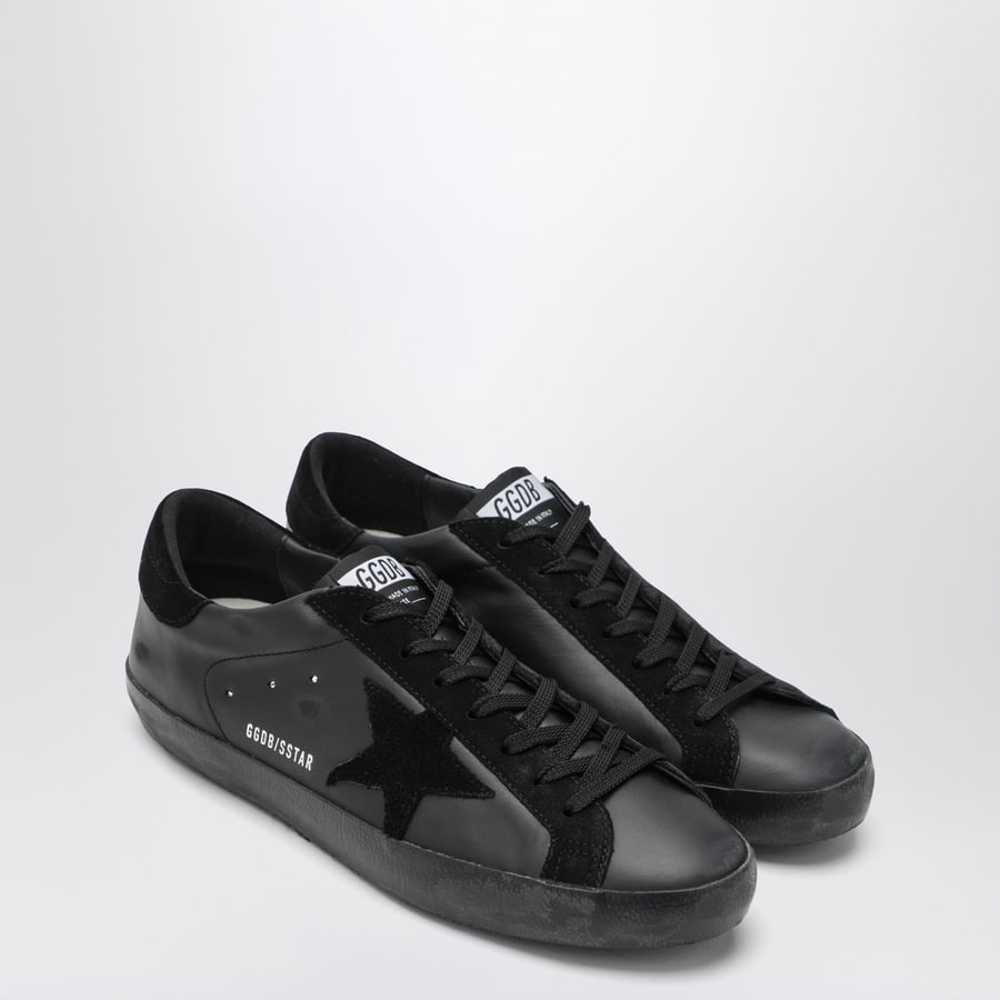 Golden Goose Sneakers Super-Star nere in pelle e suede, view 2