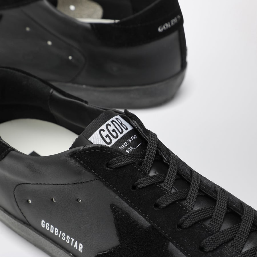Golden Goose Sneakers Super-Star nere in pelle e suede, view 5