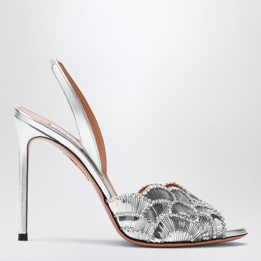 AQUAZZURA Sandali Ce Soir argento in nappa