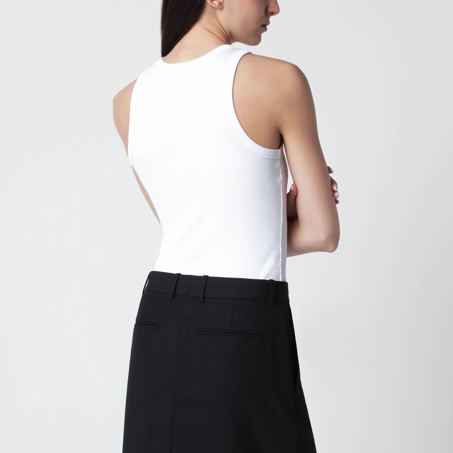 Givenchy Canotta taglio slim bianca con logo, view 3