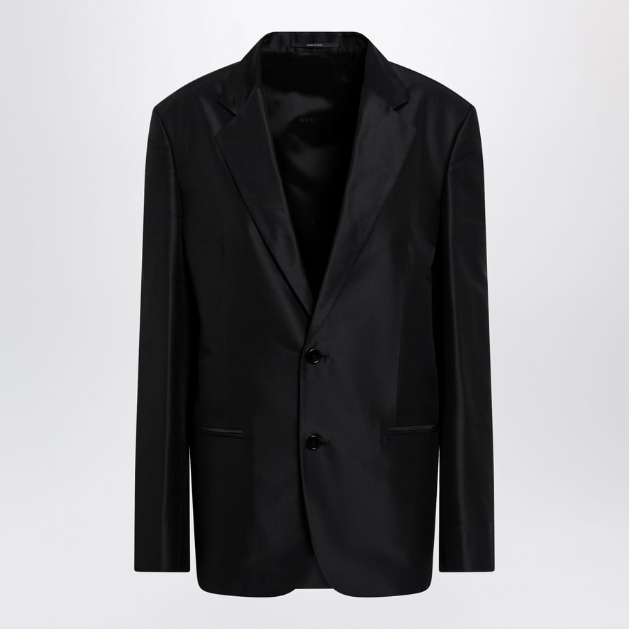 Gucci Giacca oversize in faille di seta nera