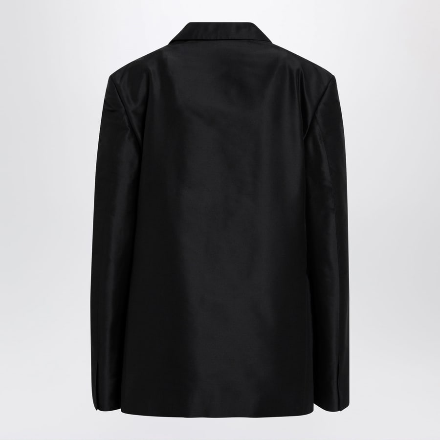 Gucci Giacca oversize in faille di seta nera, view 2