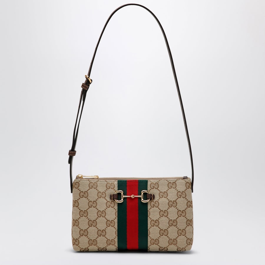 Gucci Borsa a spalla in tessuto GG color sabbia