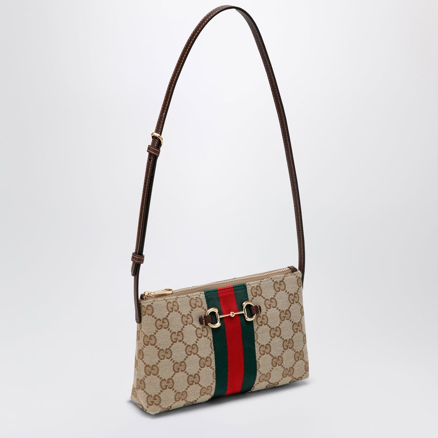 Gucci Borsa a spalla in tessuto GG color sabbia, view 3