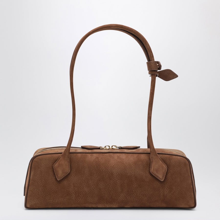 Alaïa Borsa Le Teckel media in pelle nabuk marrone, view 4