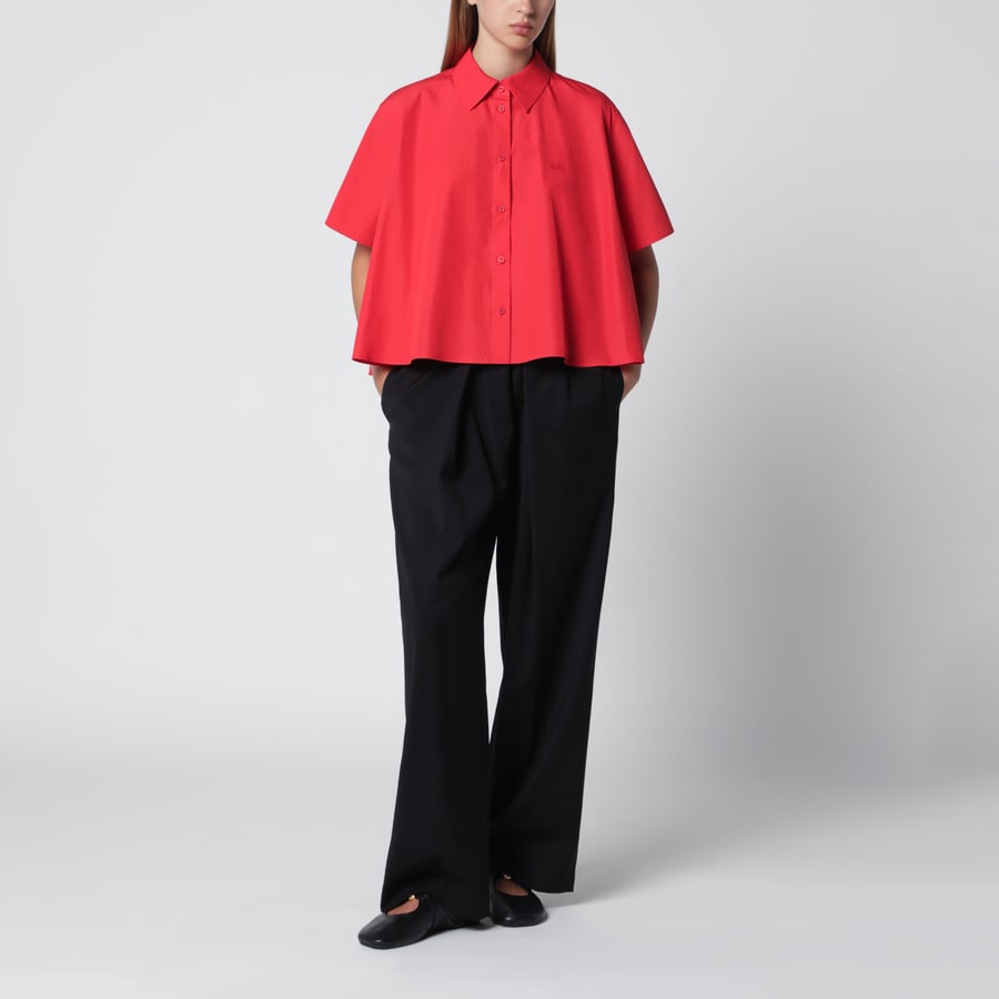 Loewe Camicia a trapezio rossa in cotone, view 2