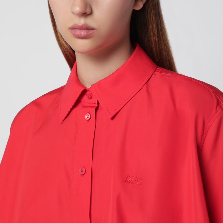 Loewe Camicia a trapezio rossa in cotone, view 4