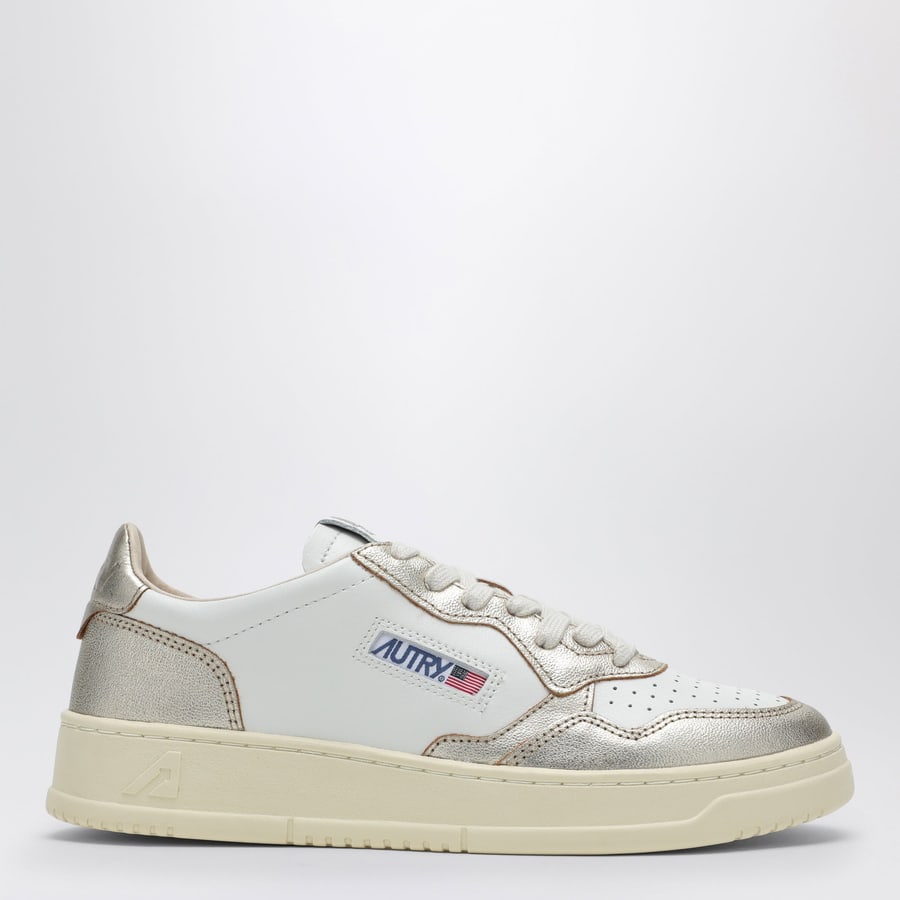Autry Sneakers Medalist Low in pelle bianca/platino