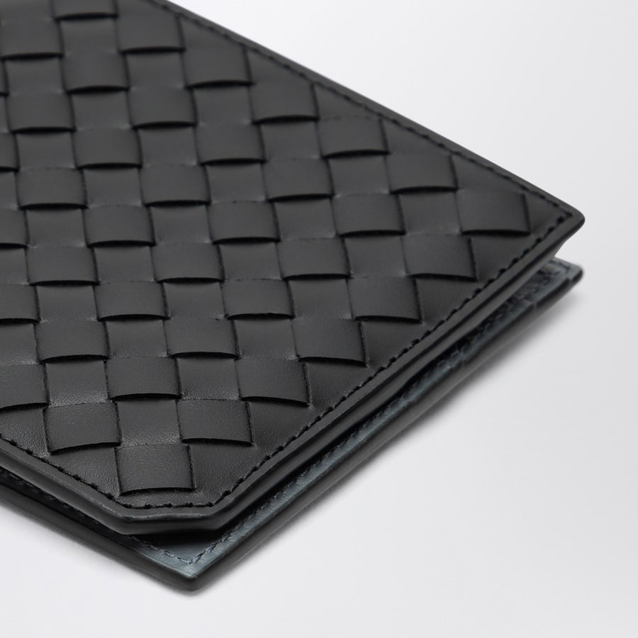 Bottega Veneta Portafoglio bi-fold Intrecciato nero, view 4