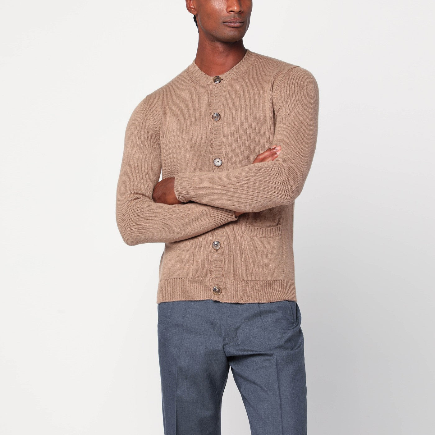 Prada Cardigan color cammello in cashmere