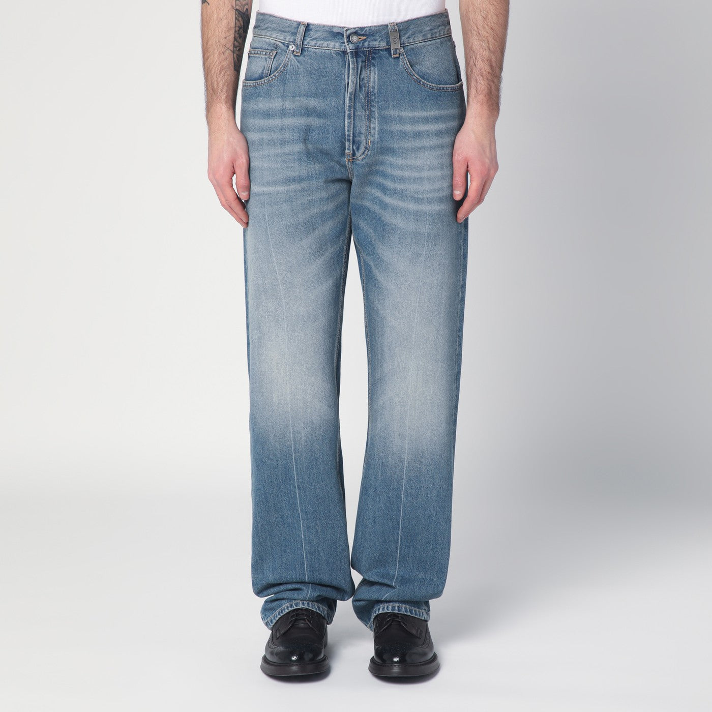 Alexander McQueen Jeans blu effetto slavato
