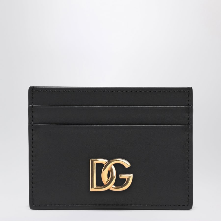 Dolce & Gabbana Portacarte in pelle nero con logo DG