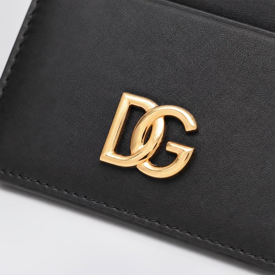 Dolce & Gabbana Portacarte in pelle nero con logo DG, view 3
