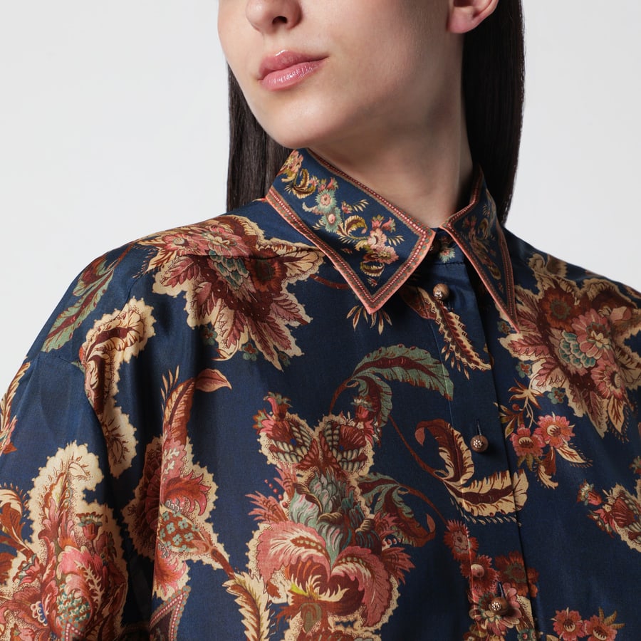 Zimmermann Camicia Aster Relaxed navy Jacobean, view 4