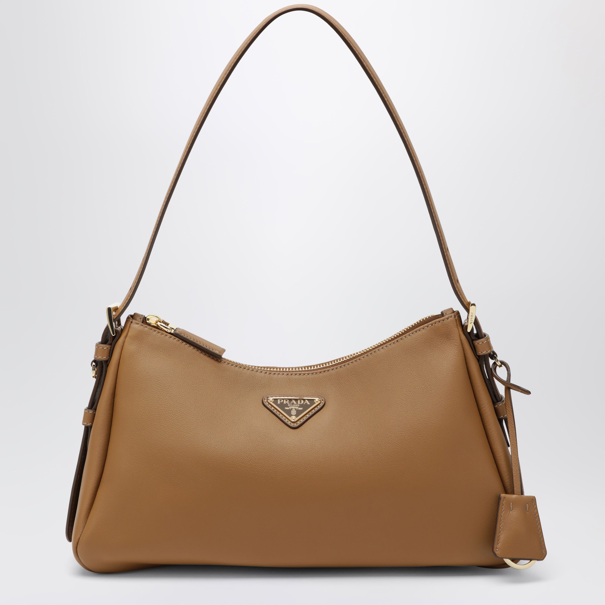 Prada Borsa Prada Aimée media caramello in pelle