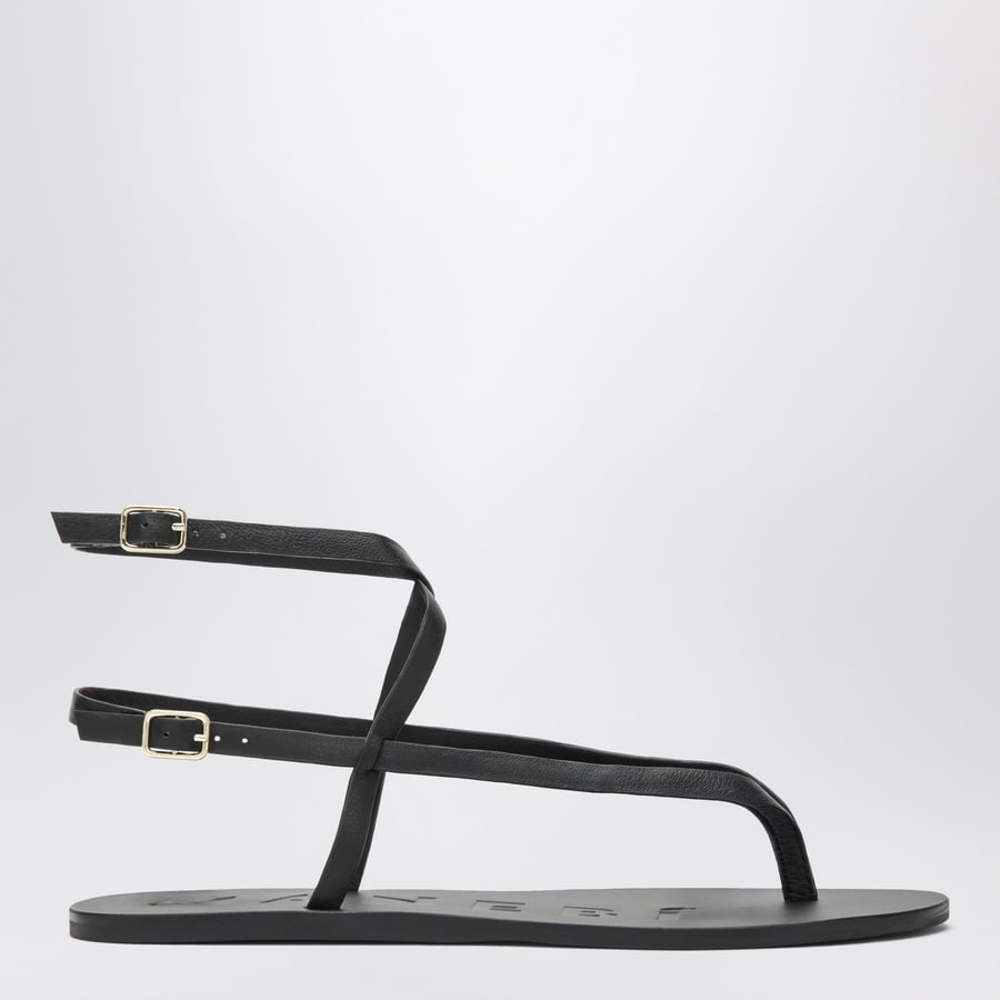 MANEBI' Sandali crossover in pelle liscia neri