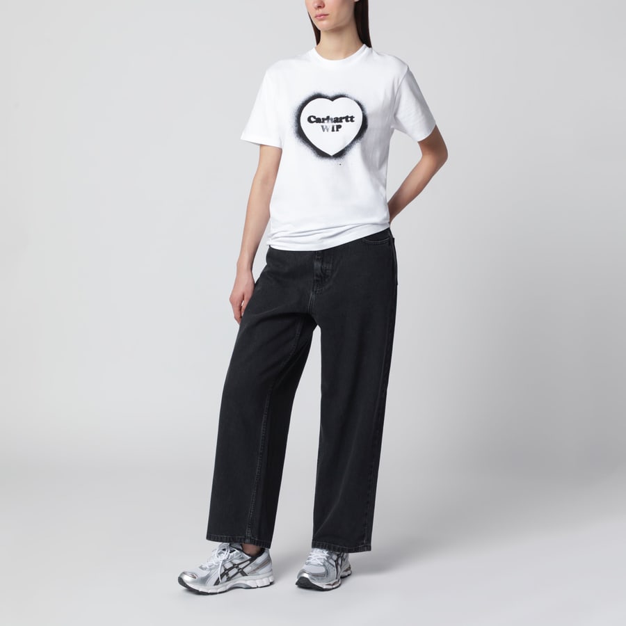 Carhartt WIP T-shirt Spray Heart bianca in cotone biologico, view 2