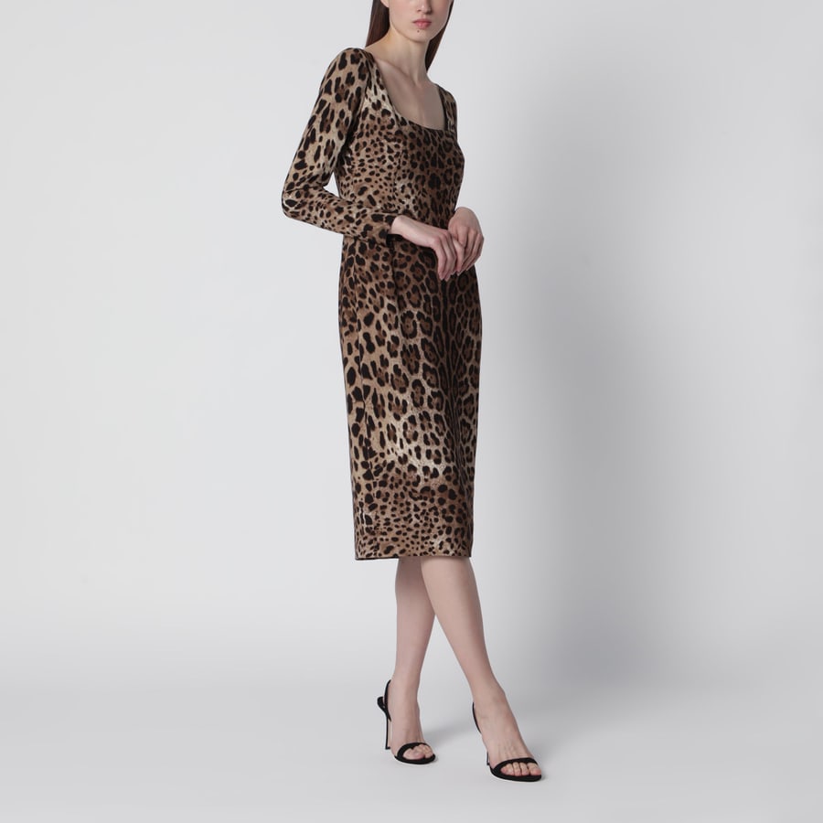 Dolce & Gabbana Abito animalier leopardato in viscosa