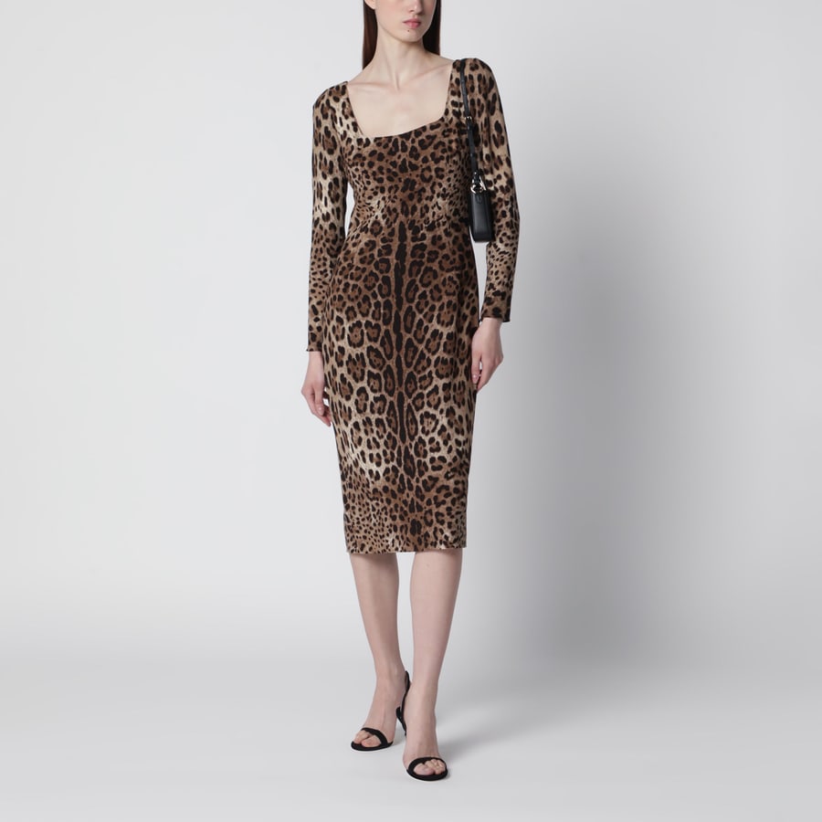 Dolce & Gabbana Abito animalier leopardato in viscosa, view 2