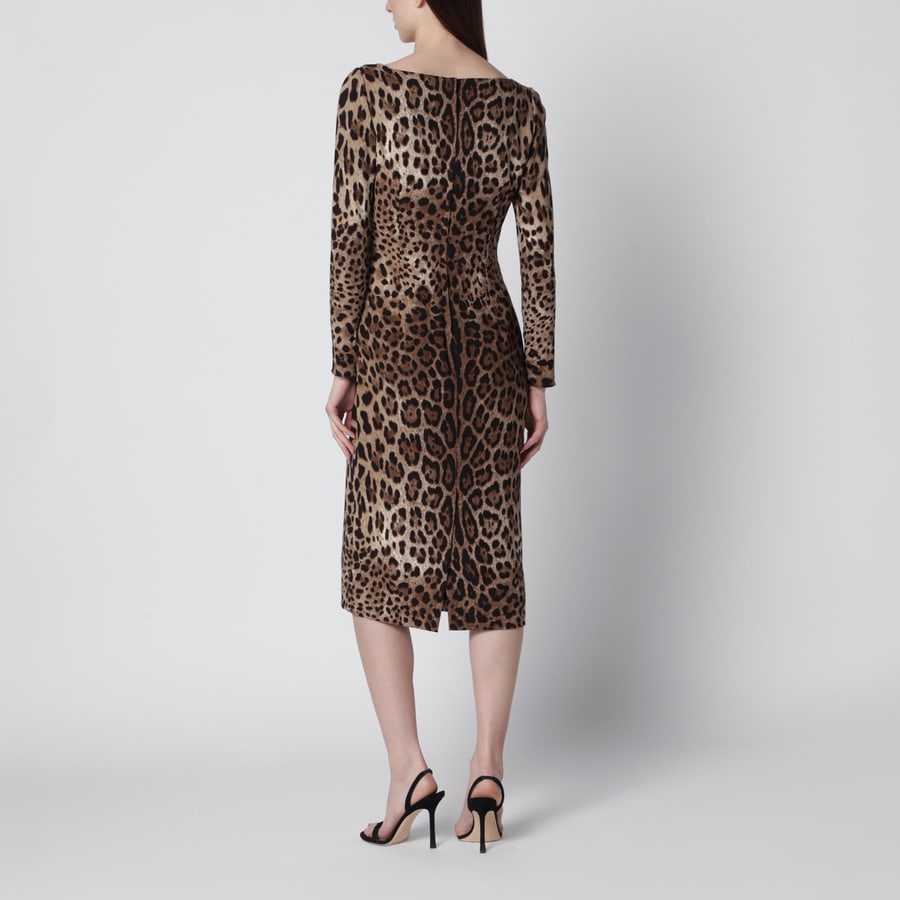 Dolce & Gabbana Abito animalier leopardato in viscosa, view 3