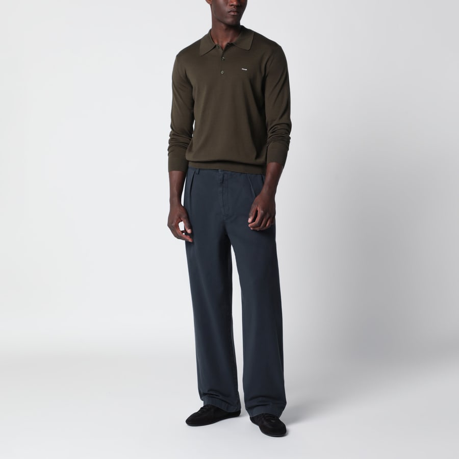 Prada Pantaloni blu in cotone, view 2