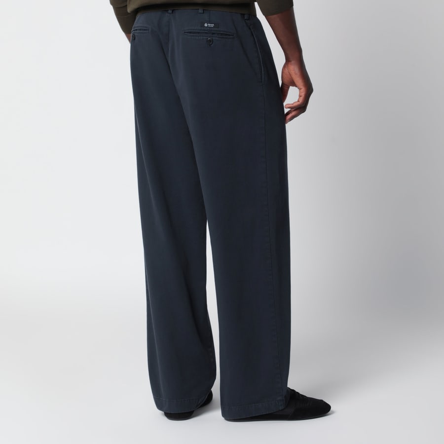 Prada Pantaloni blu in cotone, view 4