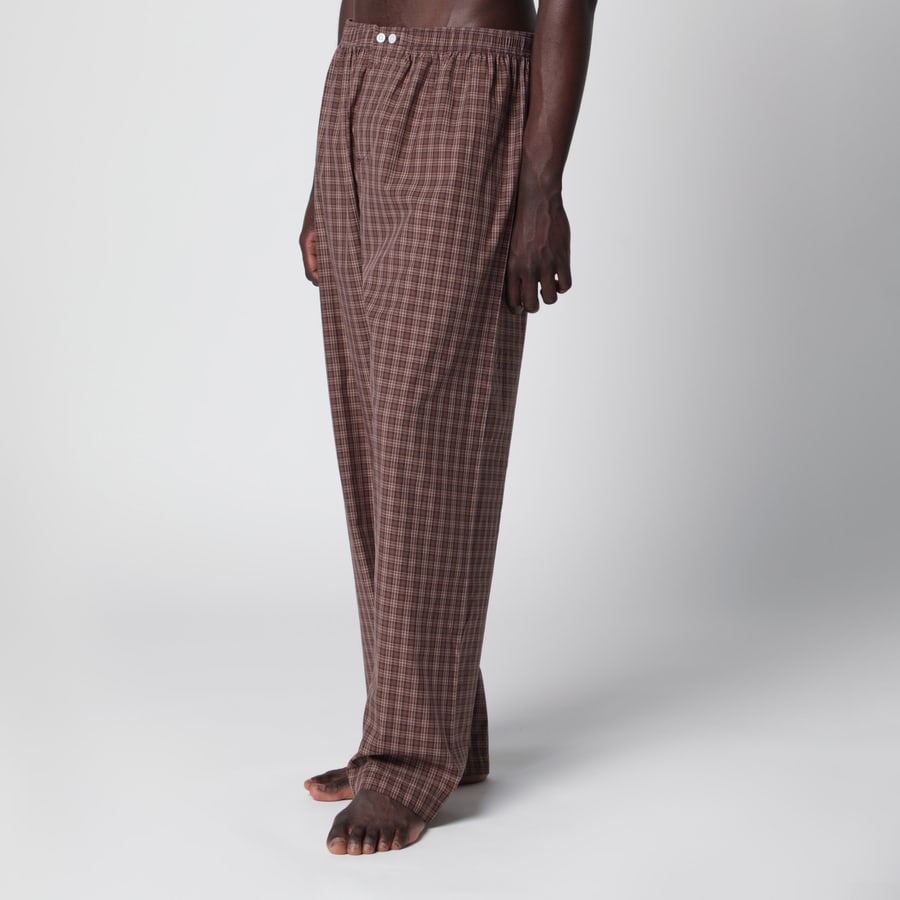 TEKLA Pantalone pigiama in cotone color Serra motivo check, view 3