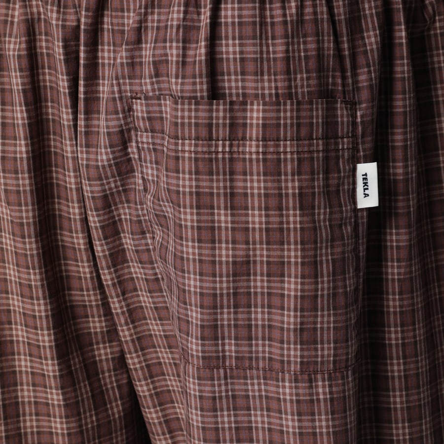 TEKLA Pantalone pigiama in cotone color Serra motivo check, view 5