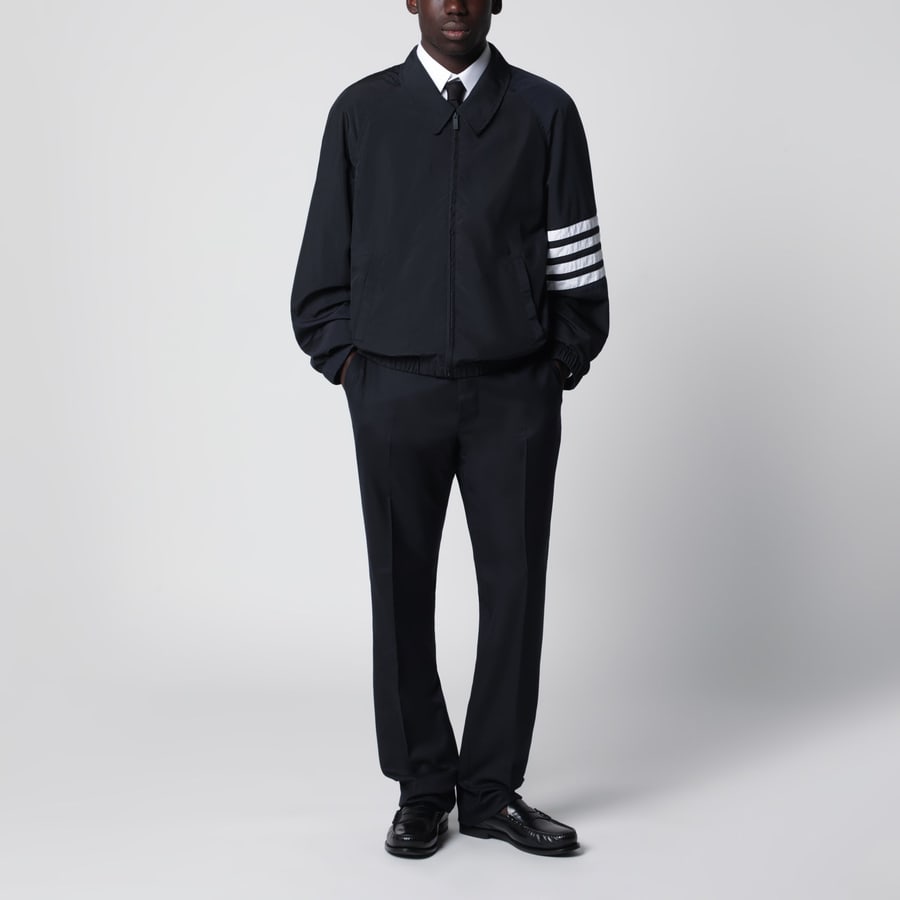 Thom Browne Giacca leggera con zip blu navy, view 2