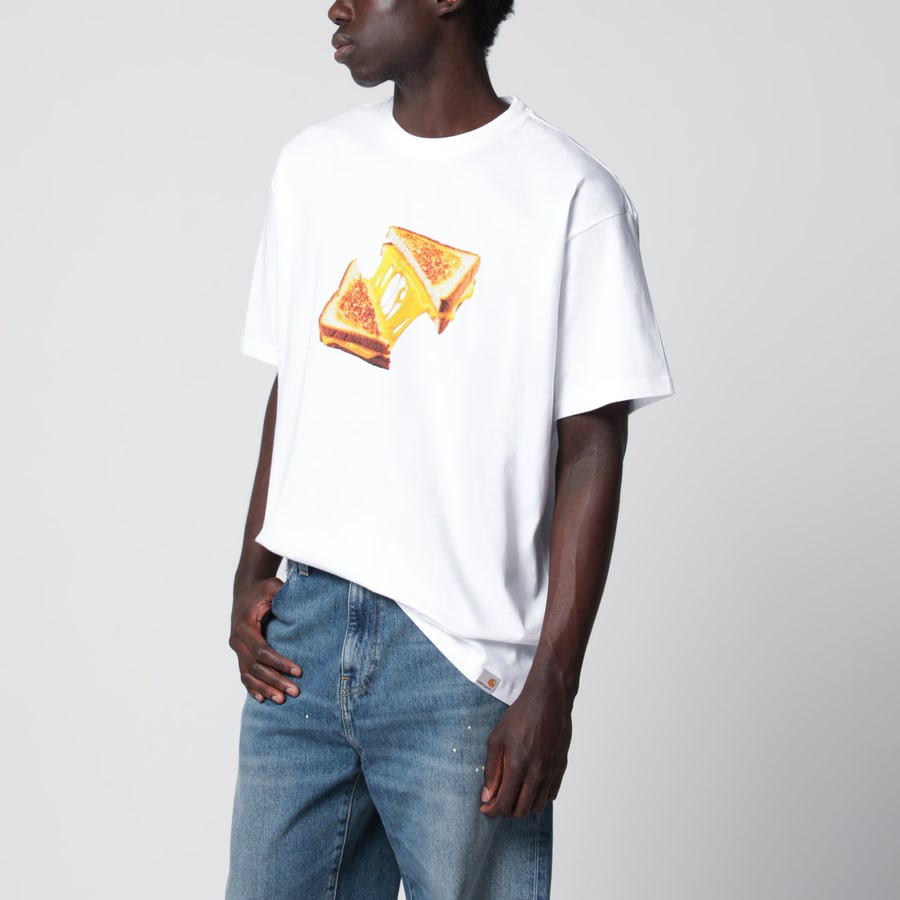 Carhartt WIP T-shirt S/S Cheese Toast bianca in cotone biologico