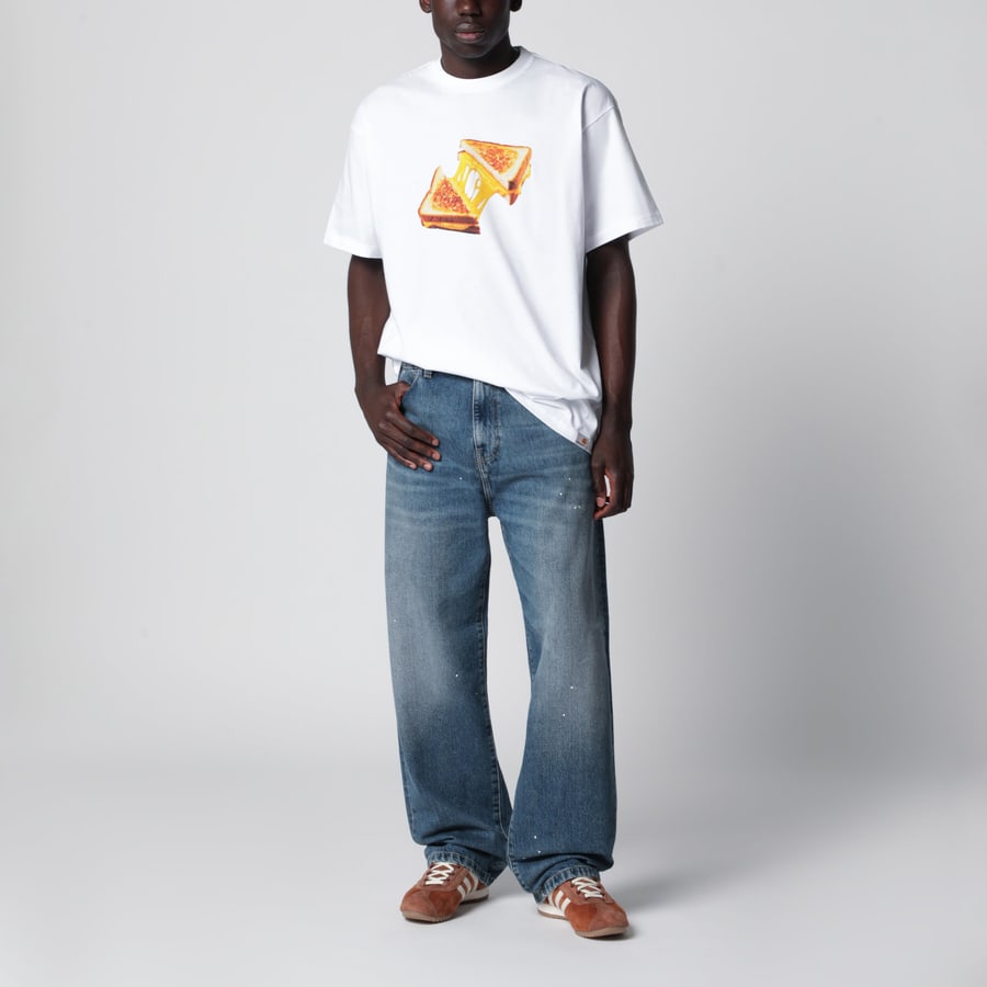 Carhartt WIP T-shirt S/S Cheese Toast bianca in cotone biologico, view 2