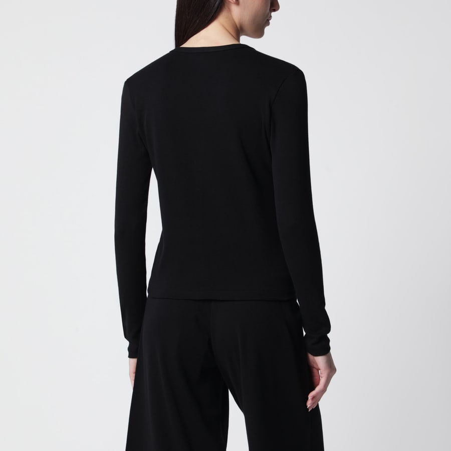 The Row Cardigan nero in cotone, view 3