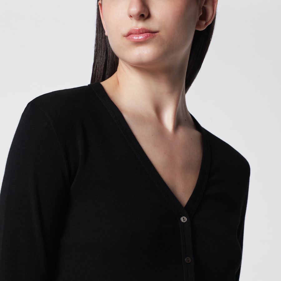 The Row Cardigan nero in cotone, view 4