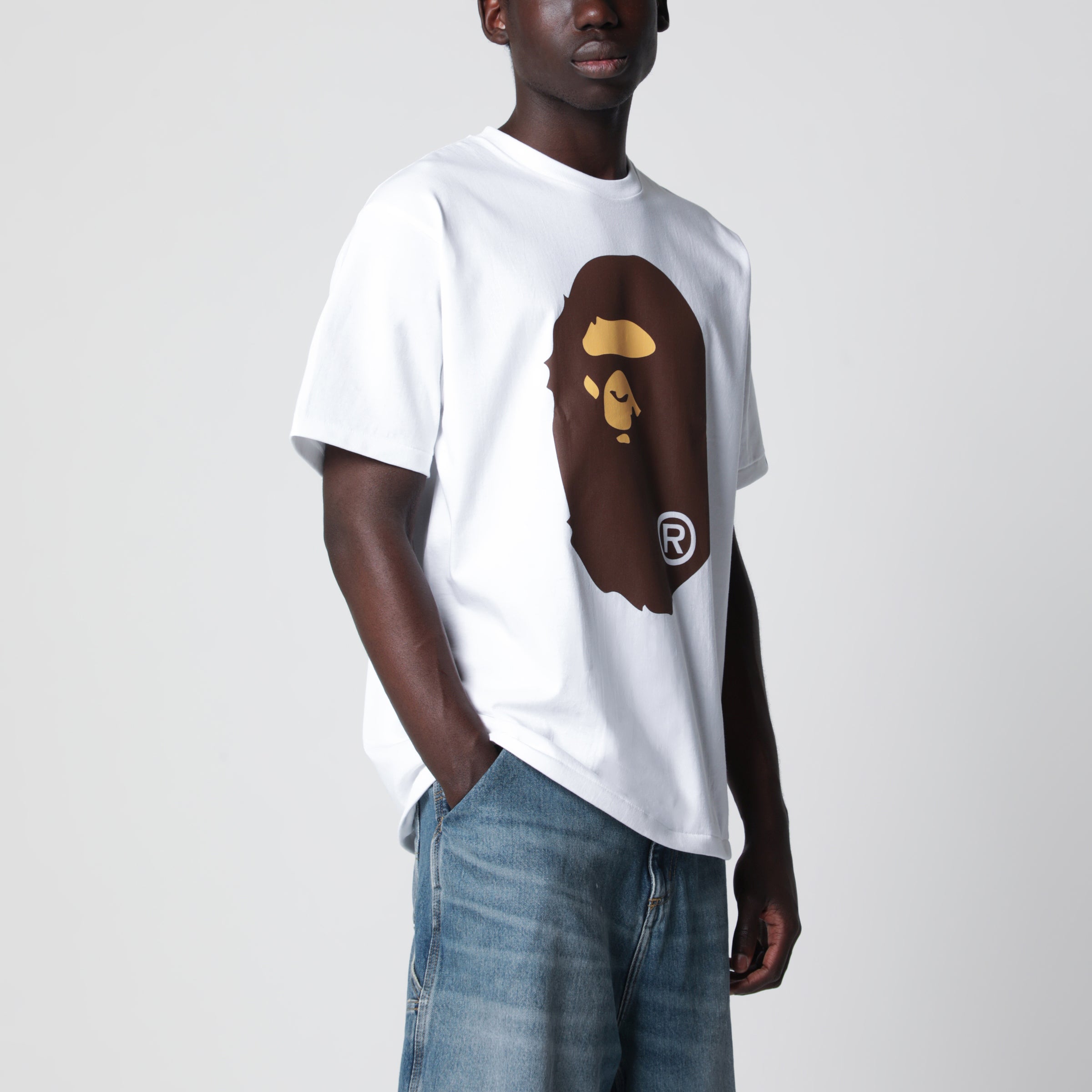 BAPE T-shirt bianca con stampa logo