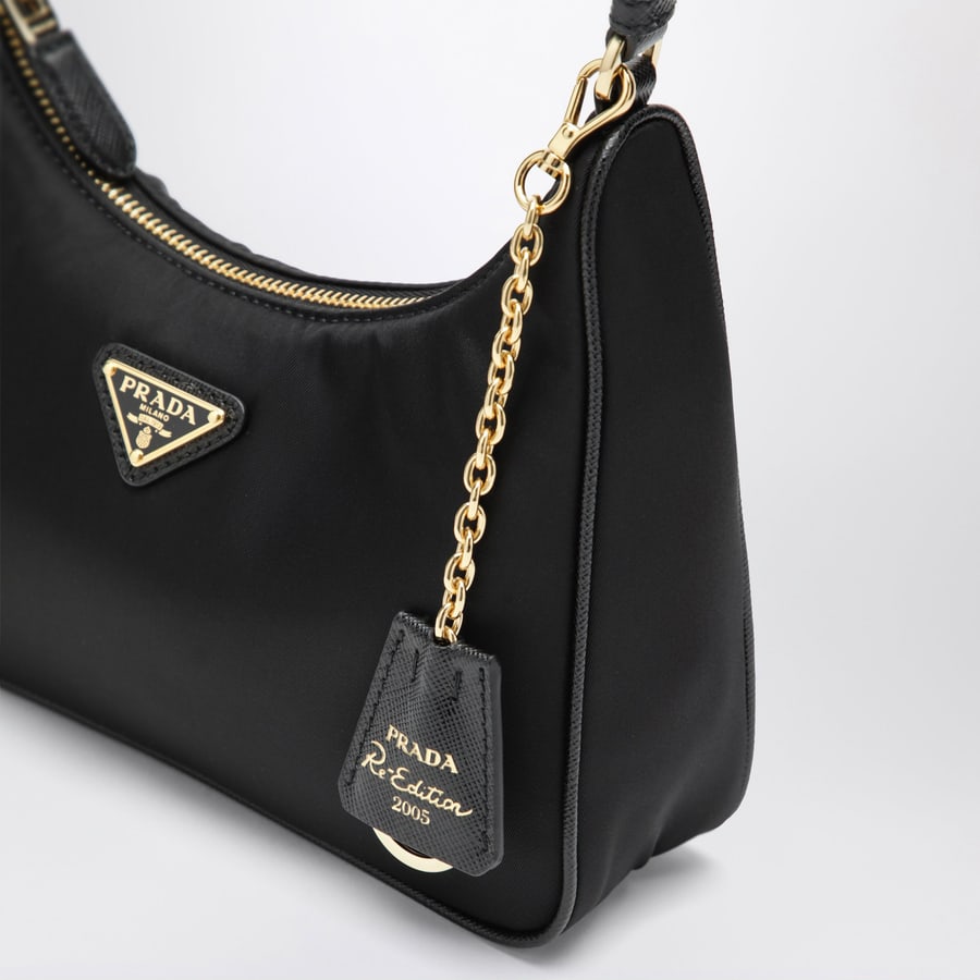 Prada Borsa Re-Edition 2005 in Re-Nylon e Saffiano nera, view 6