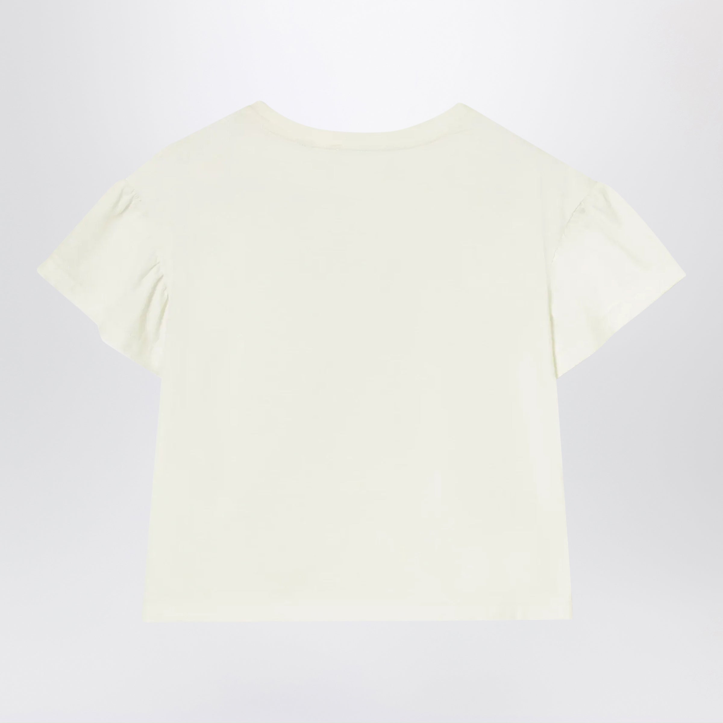 Burberry T-shirt avorio con fiocco motivo Check, view 2