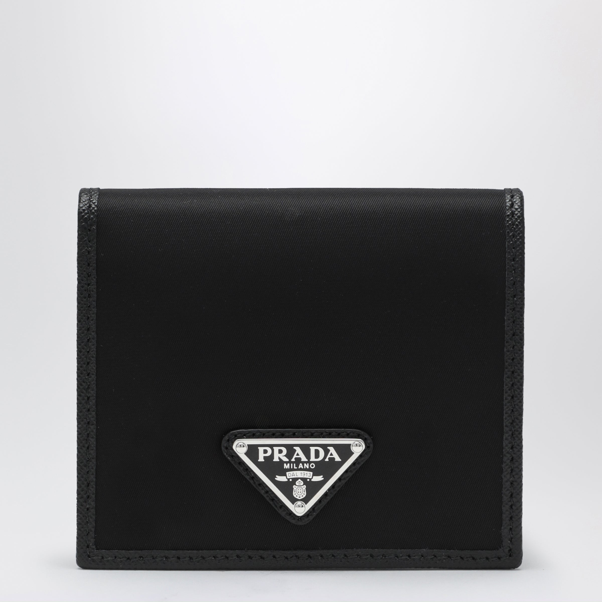 Prada Portafoglio in Re-Nylon e Saffiano nero