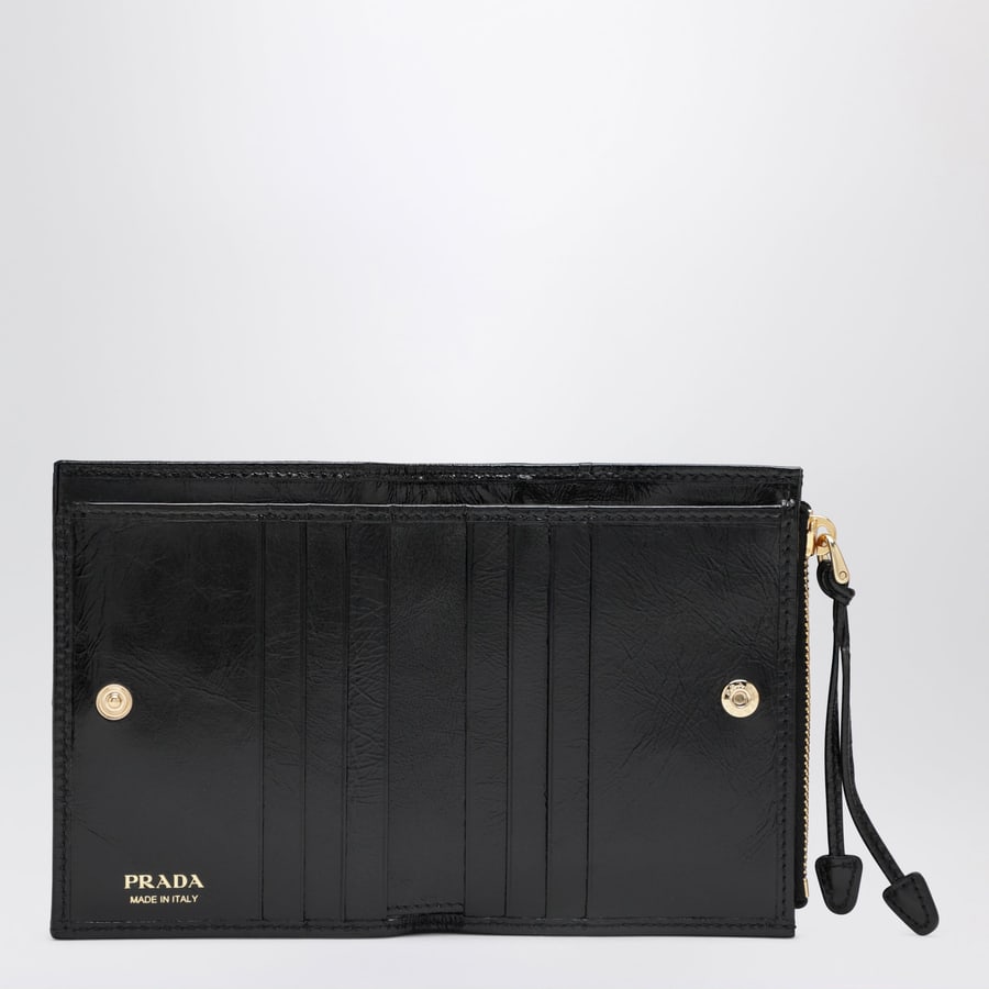 Prada Portafoglio piccolo in pelle nero, view 3