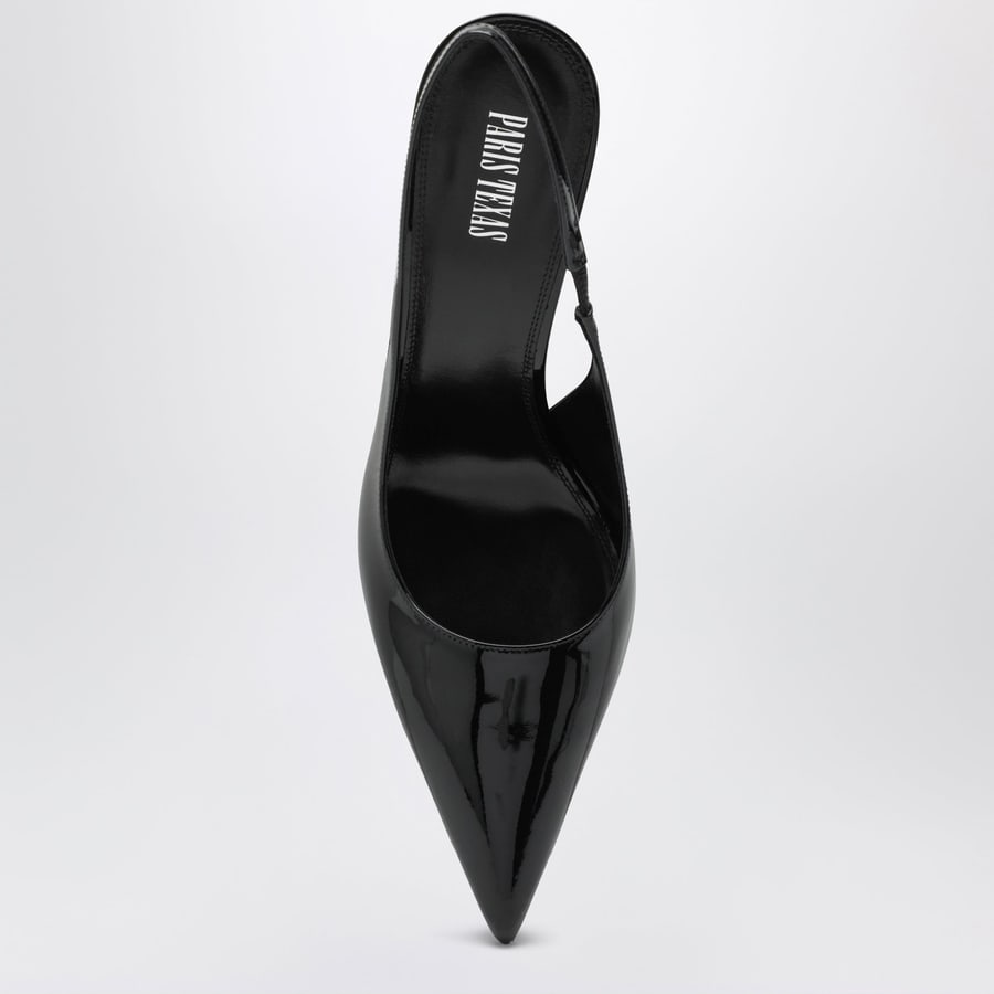 PARIS TEXAS Slingback Lidia in vernice nera, view 3