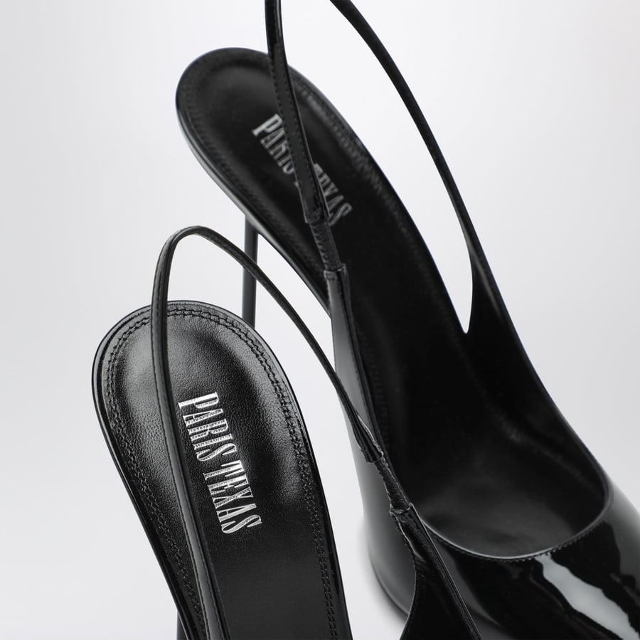 PARIS TEXAS Slingback Lidia in vernice nera, view 5