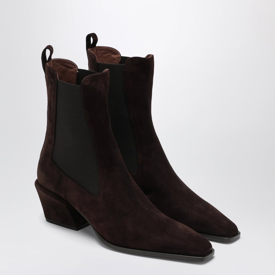 PARIS TEXAS Stivali Bettina in suede color cioccolato, view 2