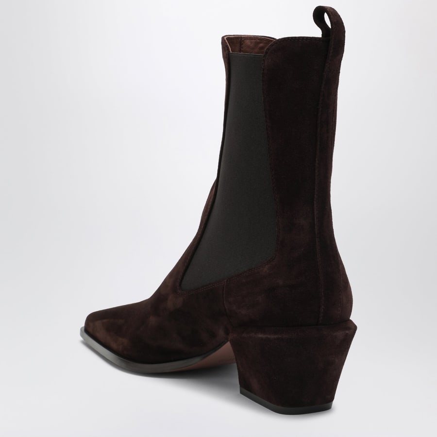 PARIS TEXAS Stivali Bettina in suede color cioccolato, view 4