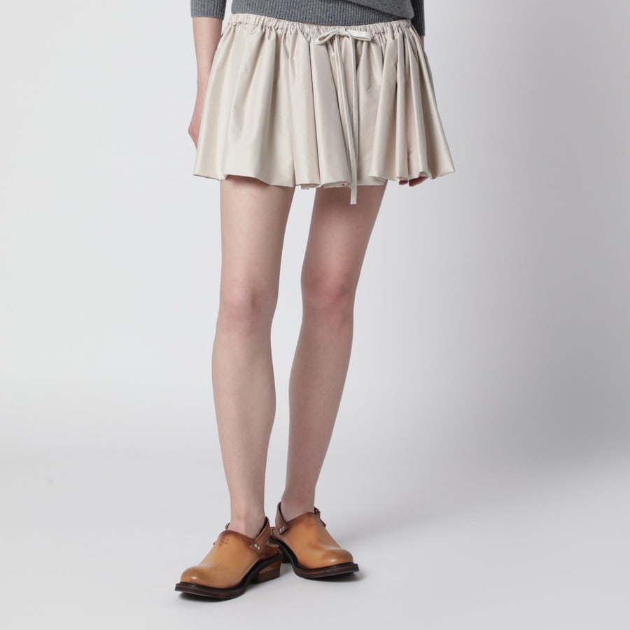 Miu Miu Minigonna con coulisse in pongé tec opale