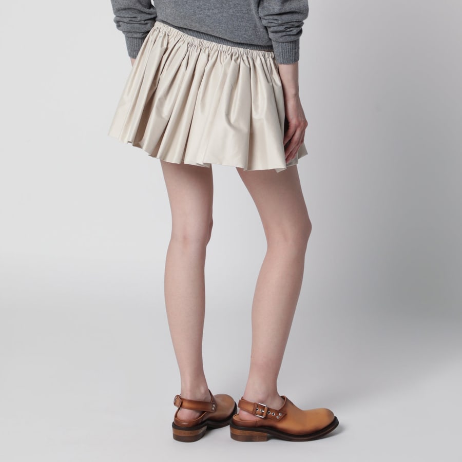 Miu Miu Minigonna con coulisse in pongé tec opale, view 4