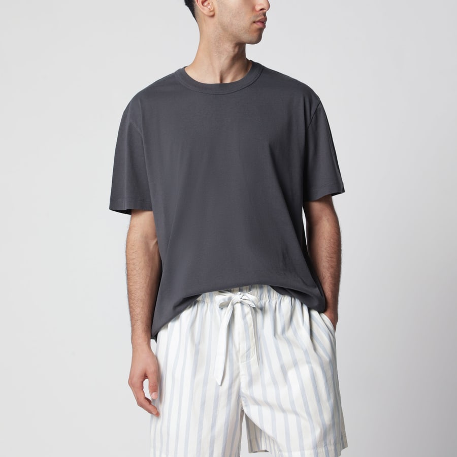 TEKLA T-shirt a manica corta nera slavata
