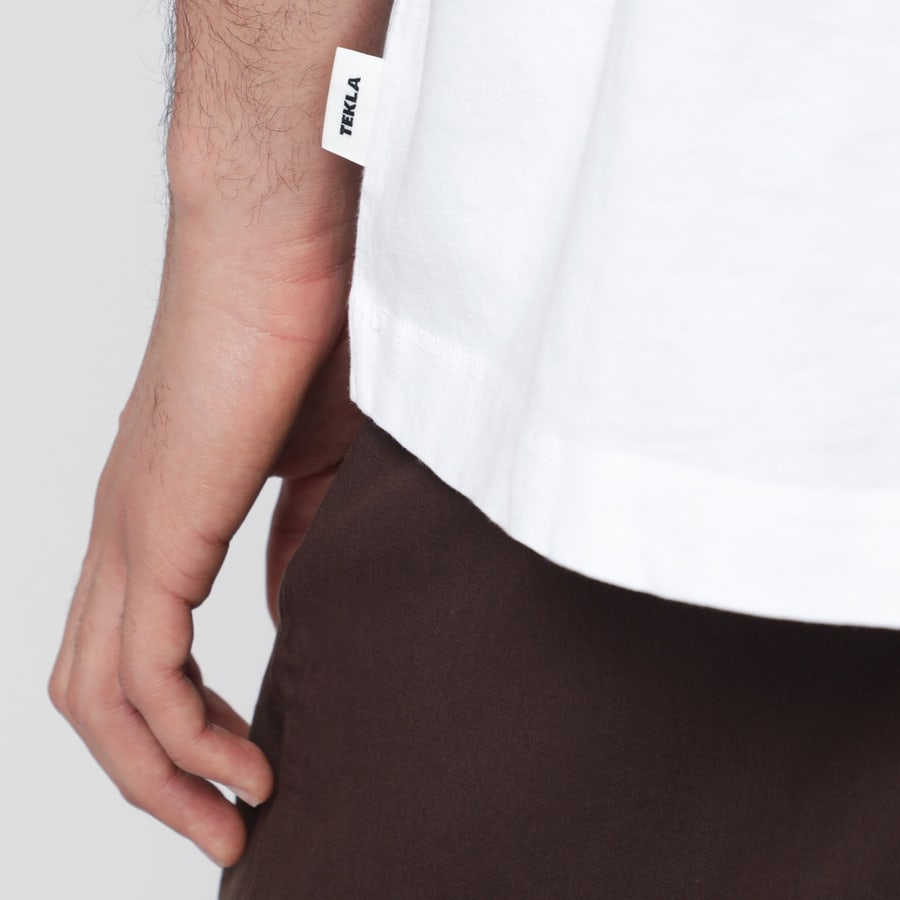 TEKLA T-shirt a manica corta bianca, view 4