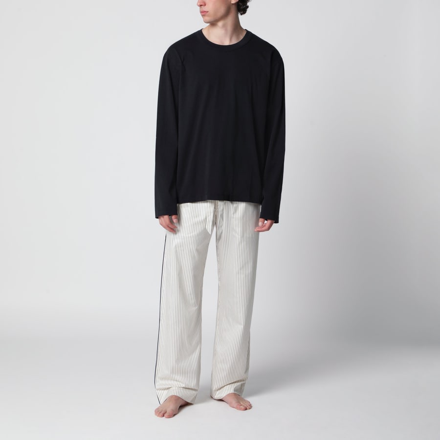 TEKLA T-shirt a manica lunga nera, view 2