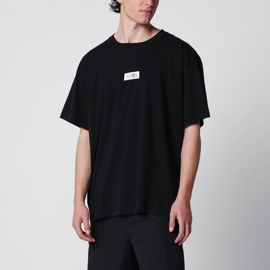 MM6 T-shirt in cotone nera con logo Numeric