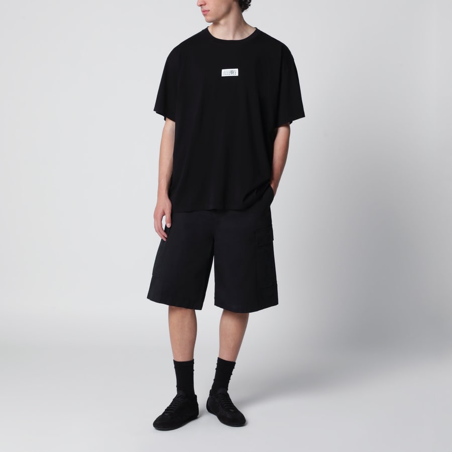 MM6 T-shirt in cotone nera con logo Numeric, view 2